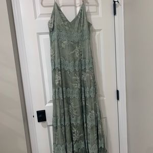 BHLDN Sage green lace dress